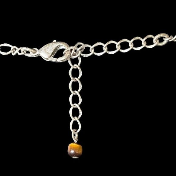 Boho Style Multi Color Enamel Cabochon Large Butterfly Necklace Silver Tone - Picture 4 of 4